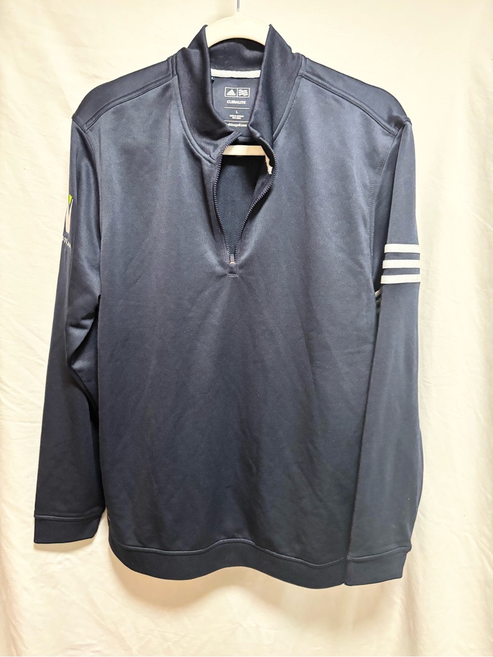 adidas Navy Half-Zip Athletic Pullover